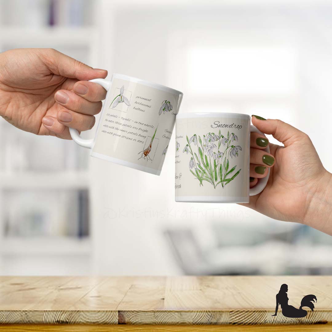 Mug - Snowdrops Field Notes on Ivory