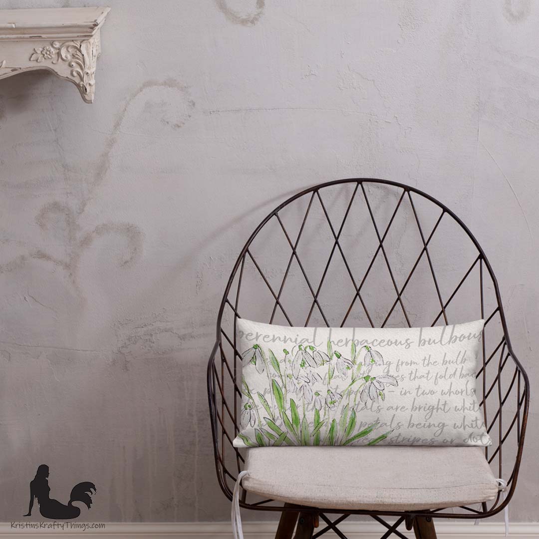Home - Snowdrop Flowers with Text Premium Pillow Case