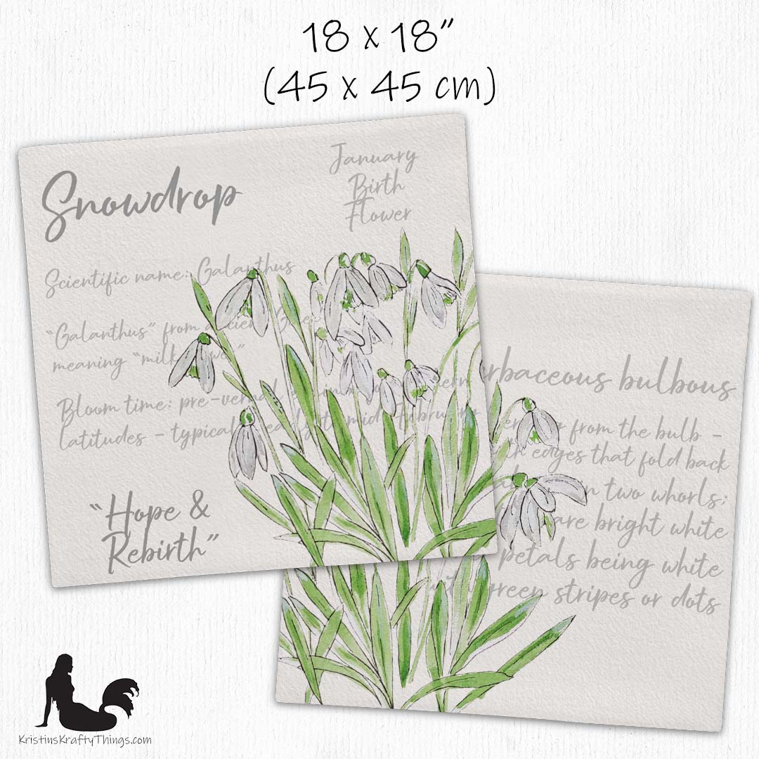 Home - Snowdrop Flowers with Text Premium Pillow Case