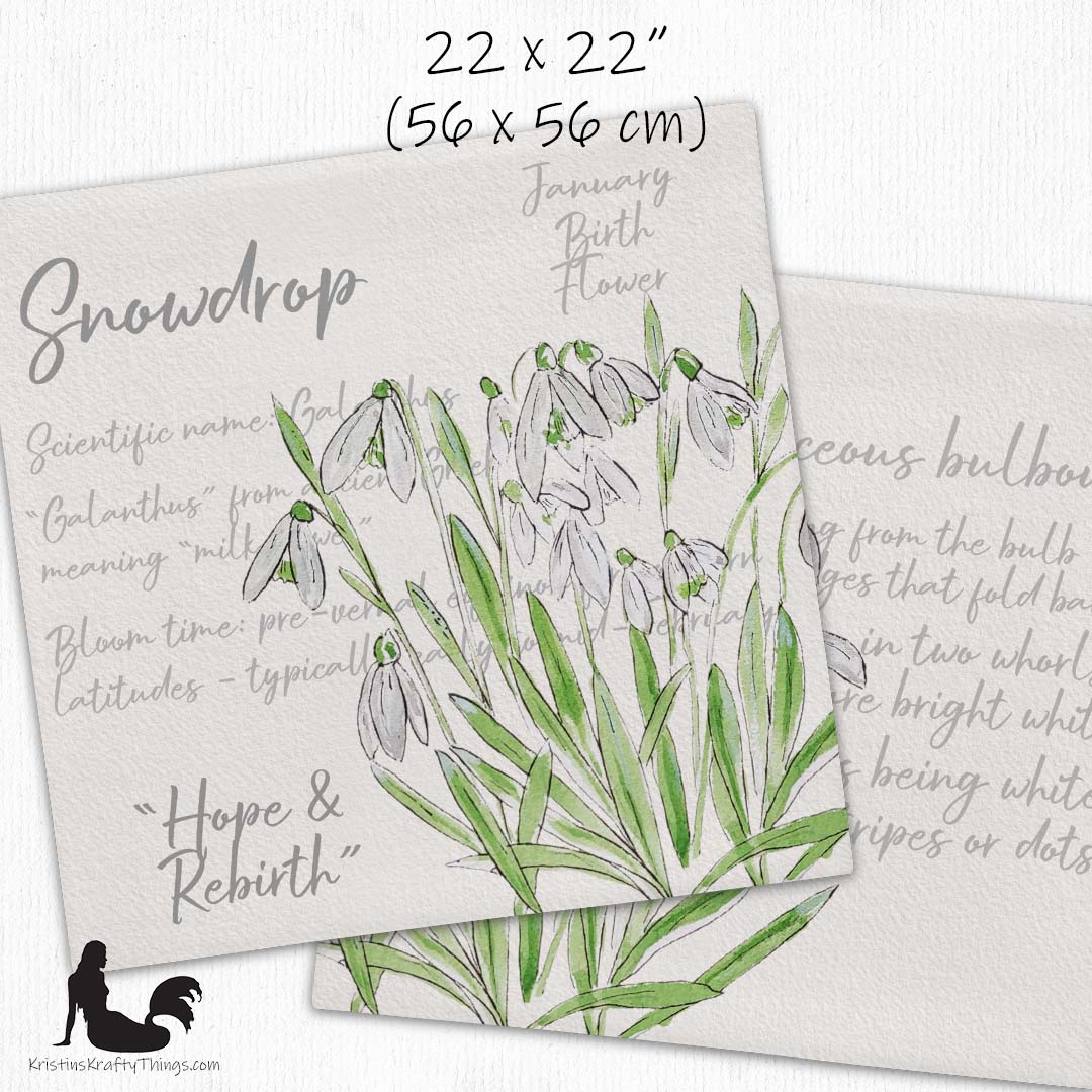 Home - Snowdrop Flowers with Text Premium Pillow Case