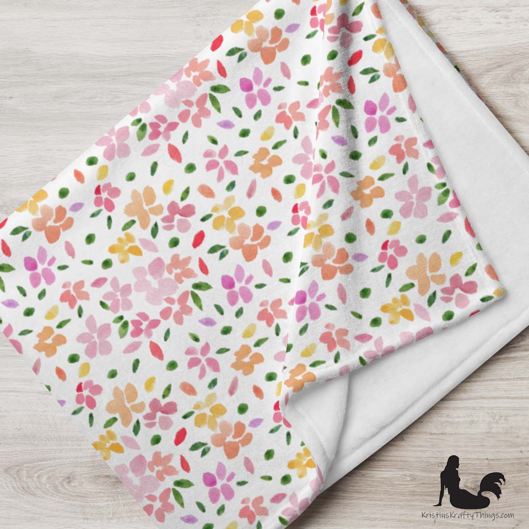 Throw Blanket - Spring Flowers Fleece Blanket