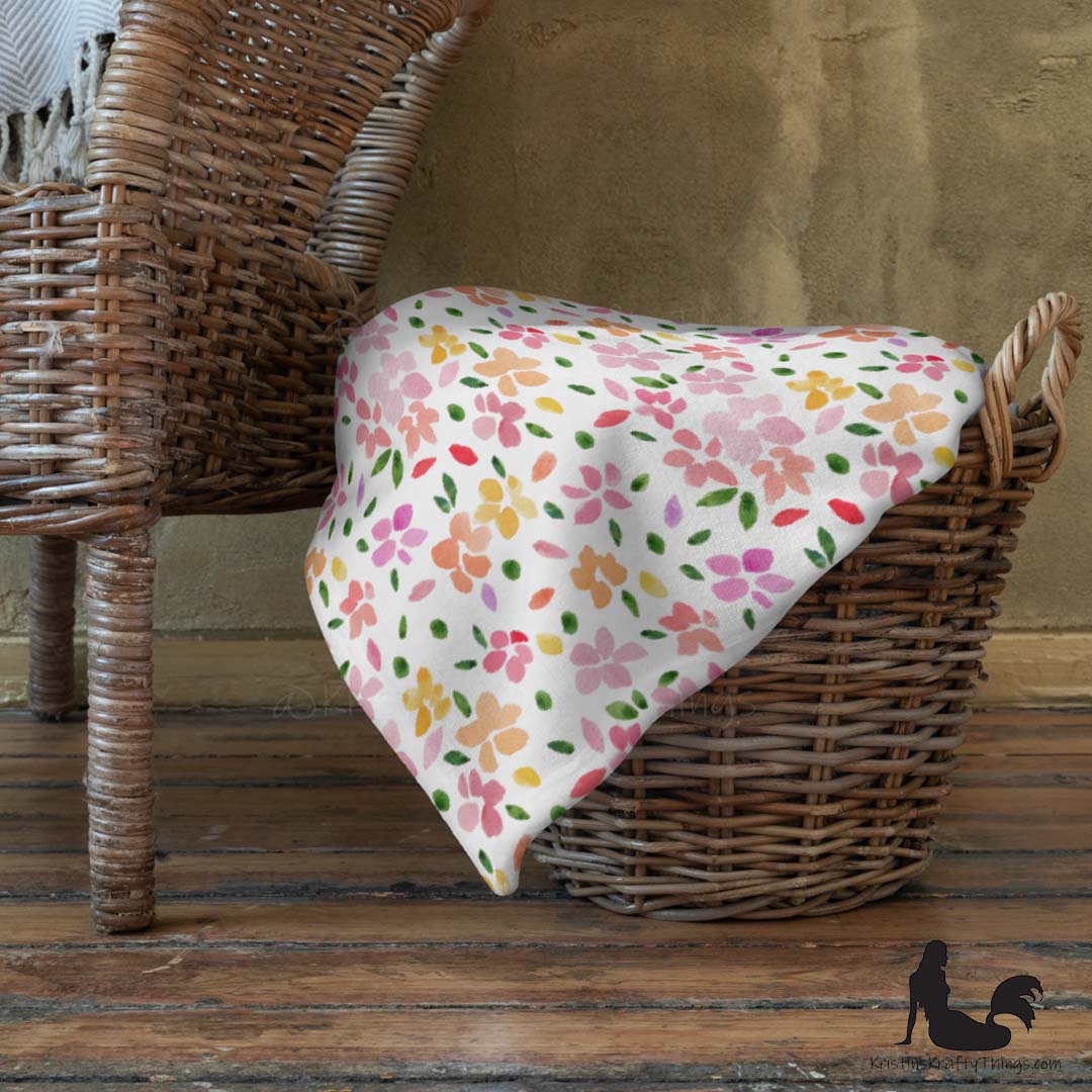 Throw Blanket - Spring Flowers Fleece Blanket