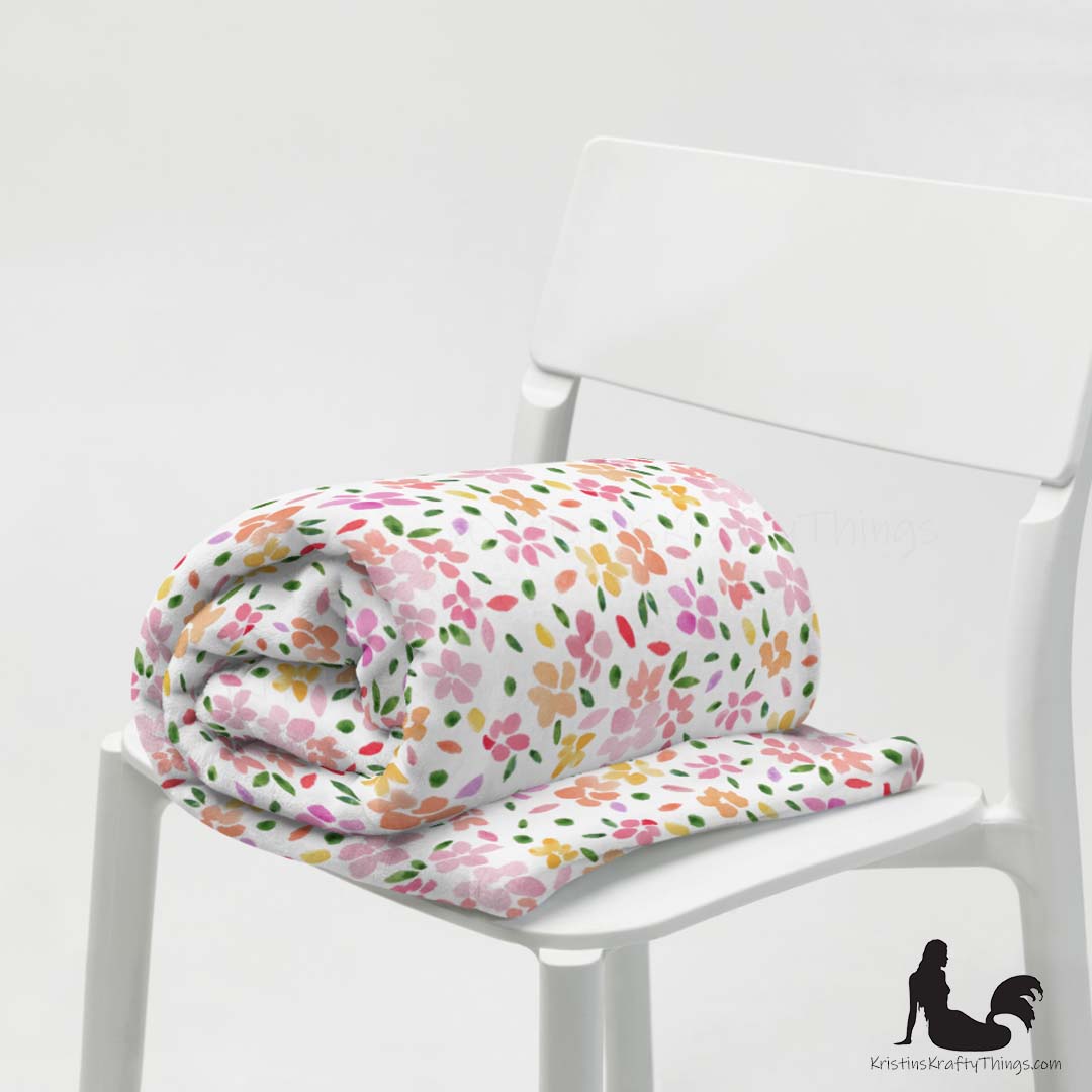 Throw Blanket - Spring Flowers Fleece Blanket