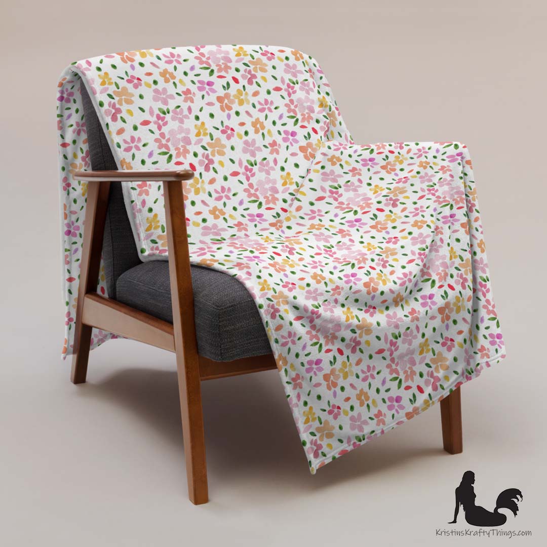 Throw Blanket - Spring Flowers Fleece Blanket