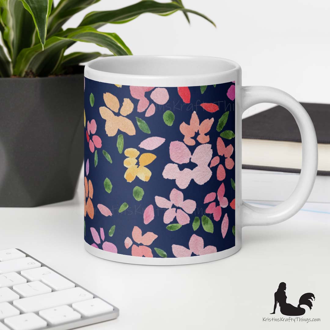 Mug - Spring Flowers on Navy