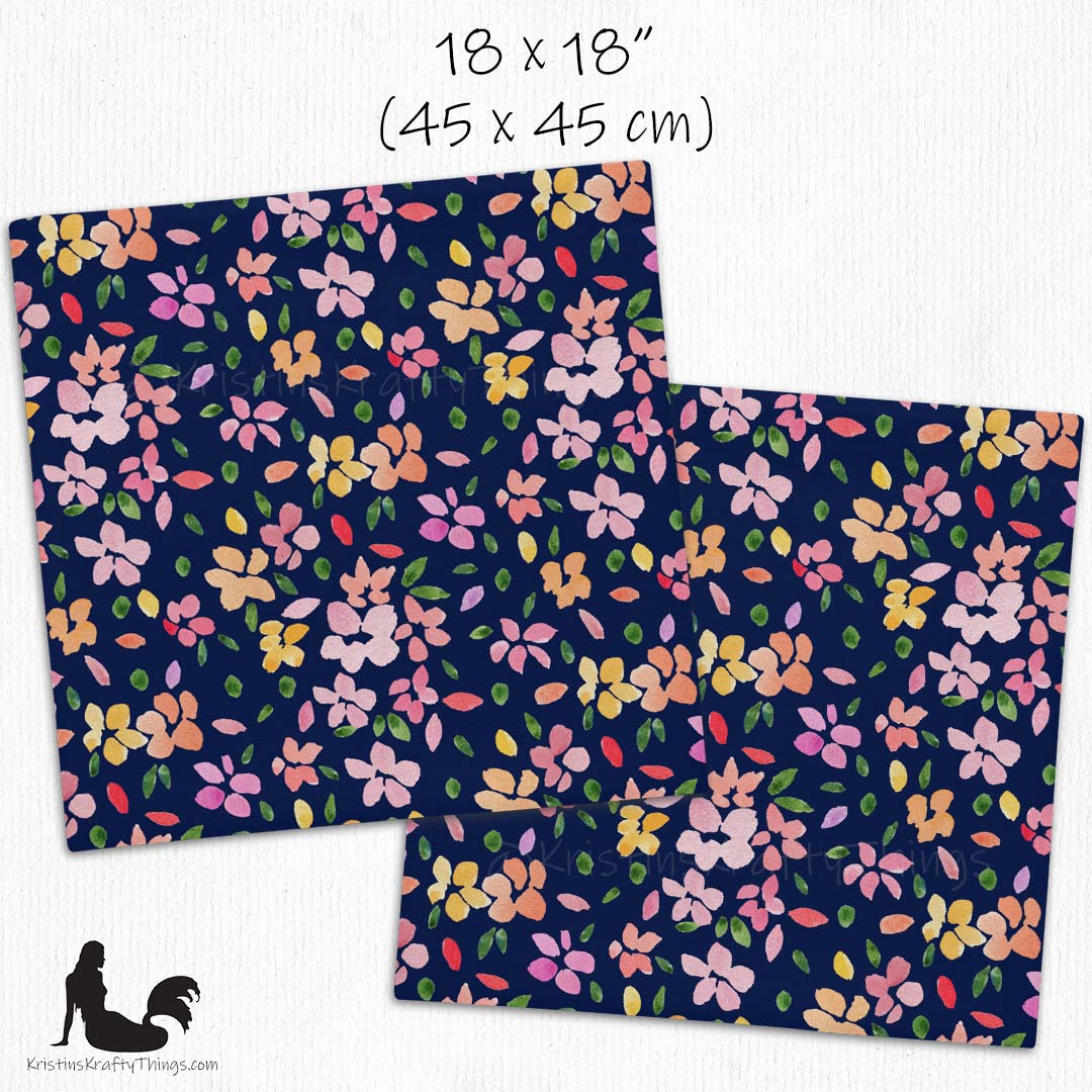 Home - Spring Flowers on Navy Premium Pillow Case