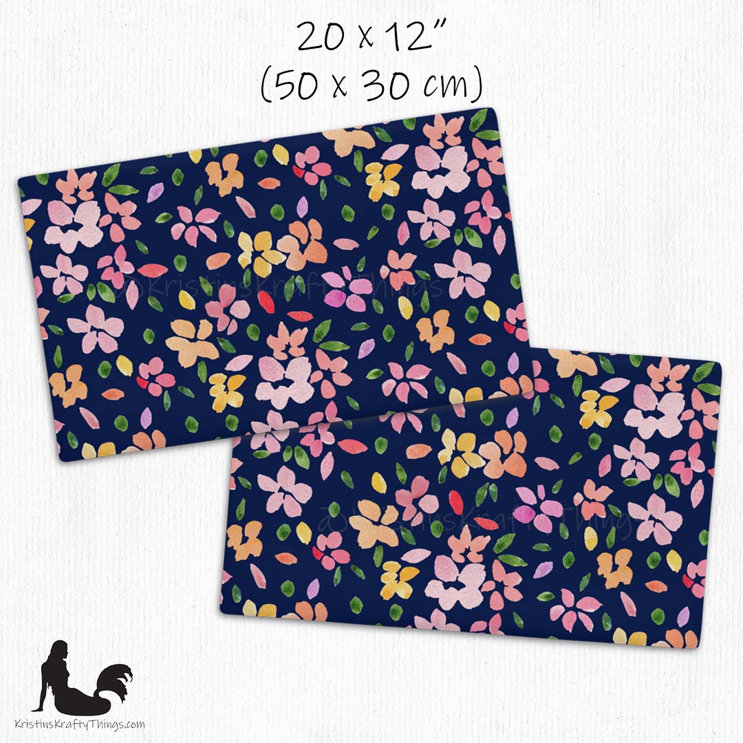 Home - Spring Flowers on Navy Premium Pillow Case
