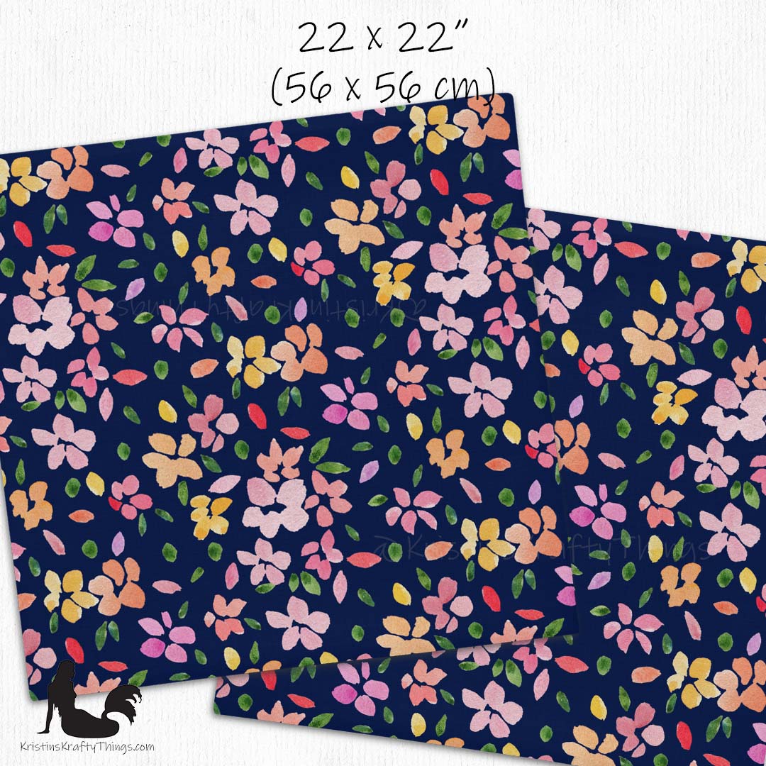 Home - Spring Flowers on Navy Premium Pillow Case
