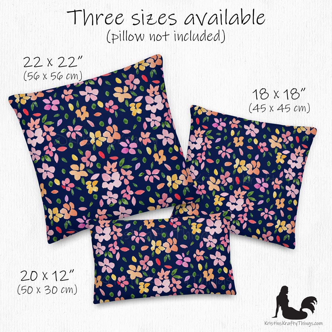 Home - Spring Flowers on Navy Premium Pillow Case