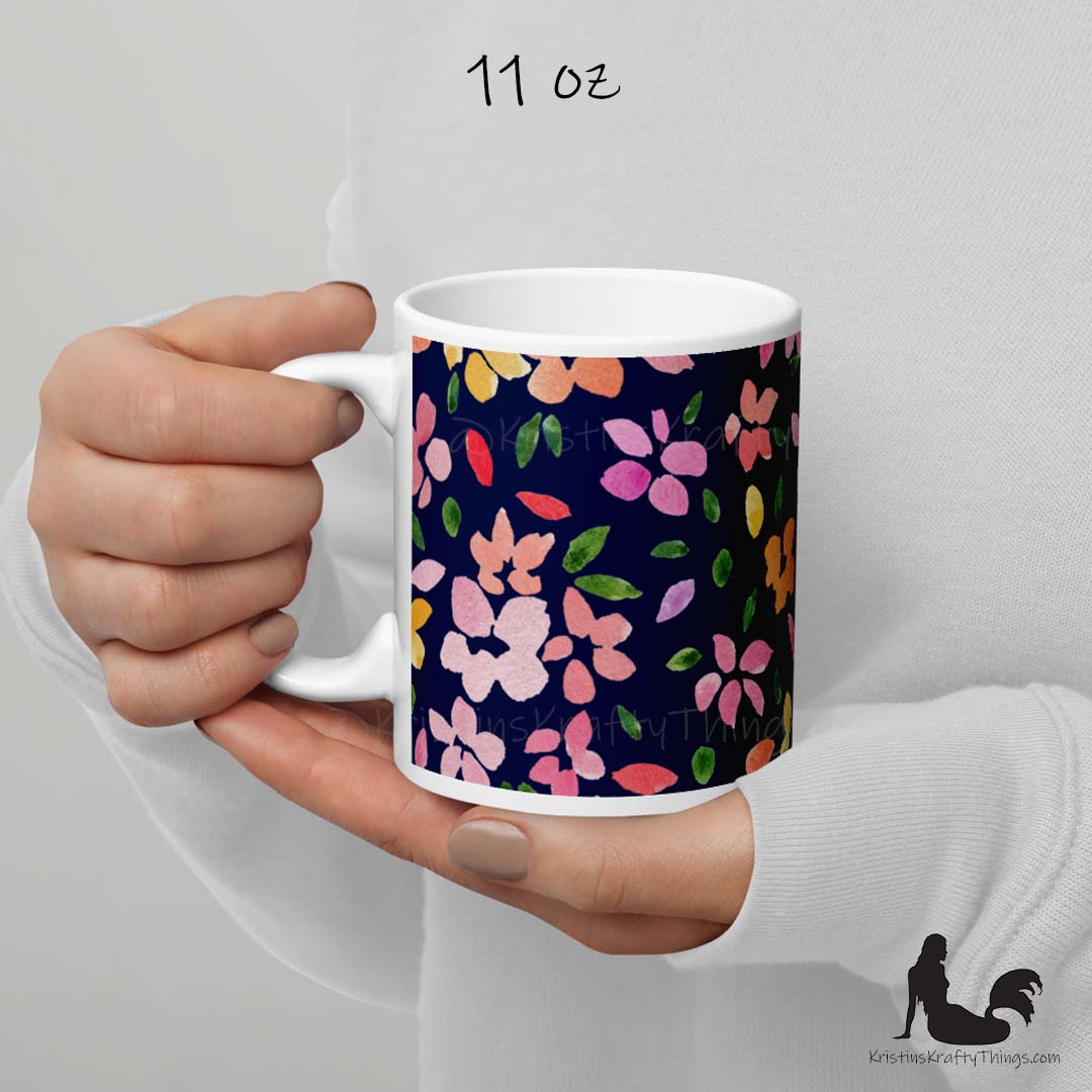 Mug - Spring Flowers on Navy