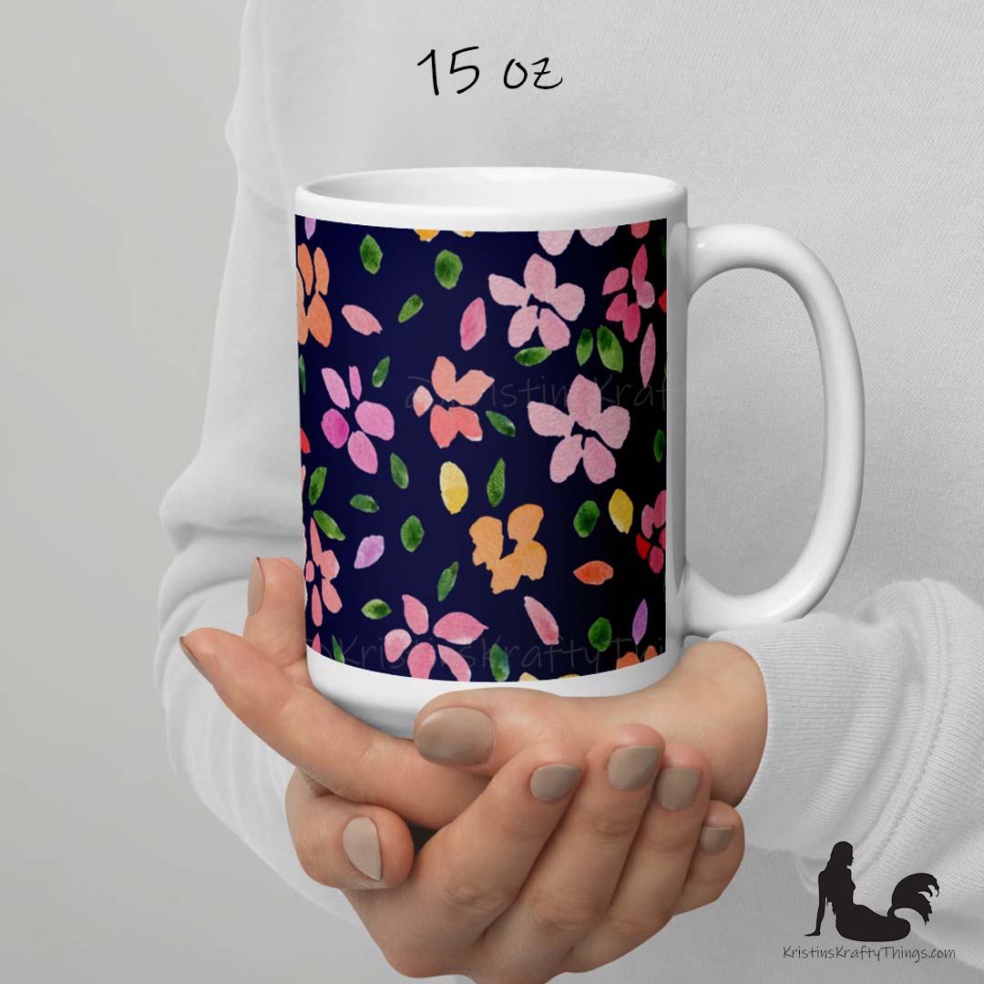 Mug - Spring Flowers on Navy