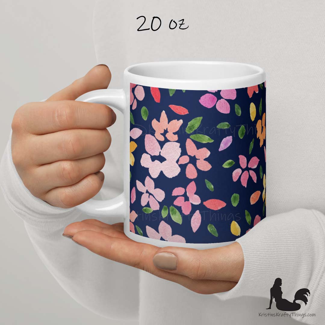 Mug - Spring Flowers on Navy