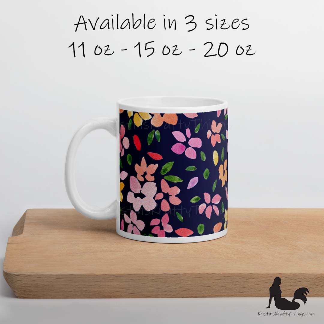 Mug - Spring Flowers on Navy