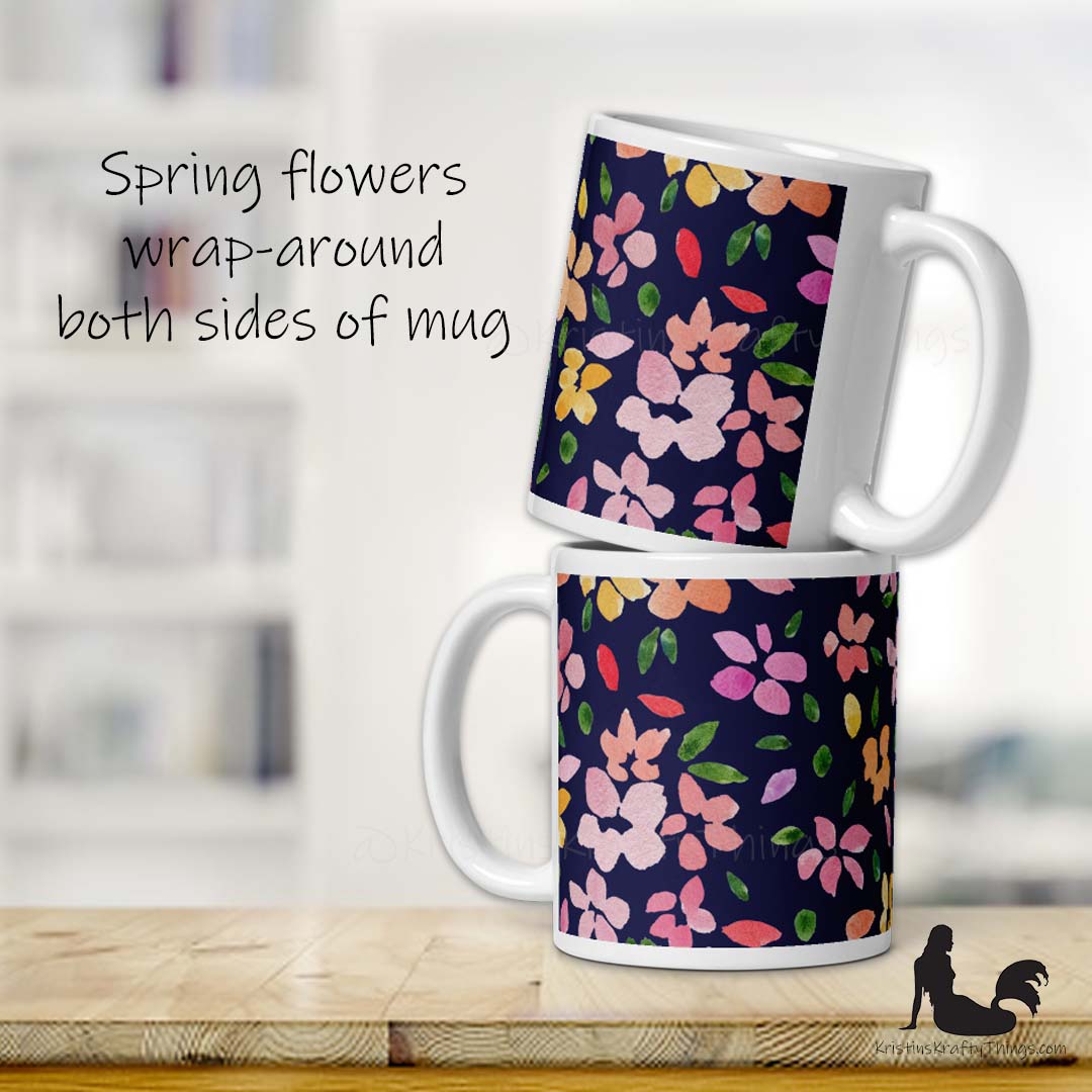 Mug - Spring Flowers on Navy