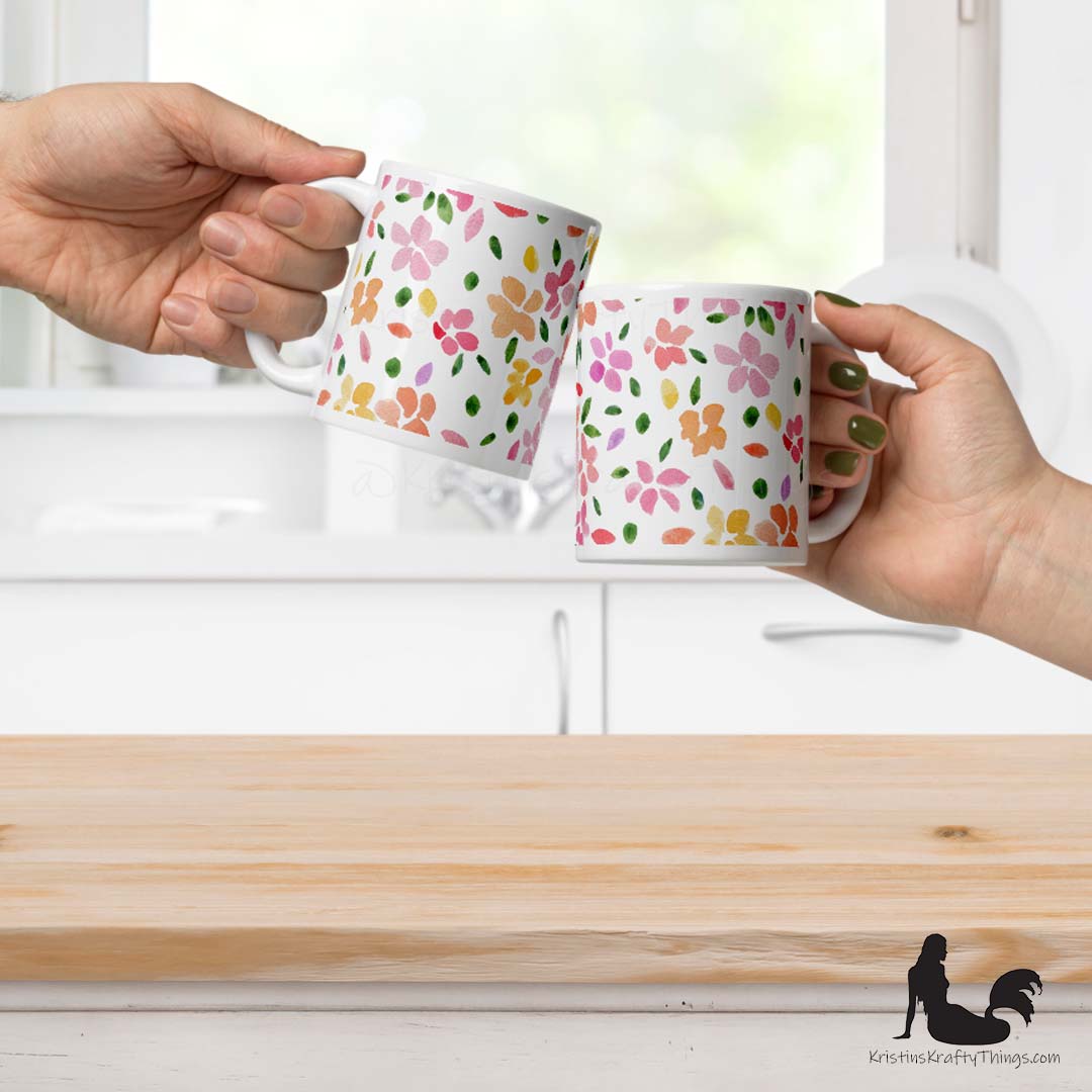 Mug - Spring Flowers White