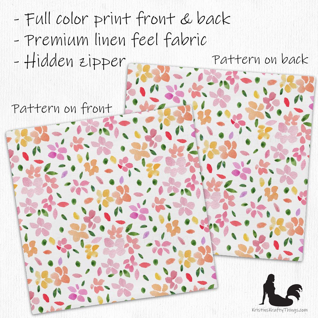 Home - Spring Flowers on White Premium Pillow Case