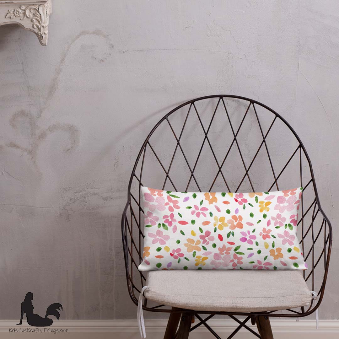 Home - Spring Flowers on White Premium Pillow Case