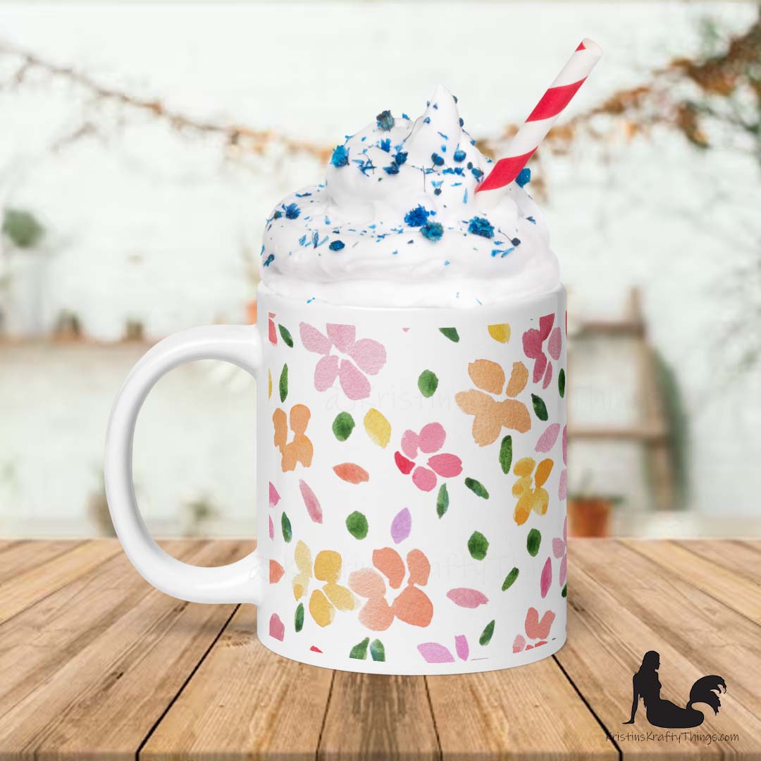 Mug - Spring Flowers White