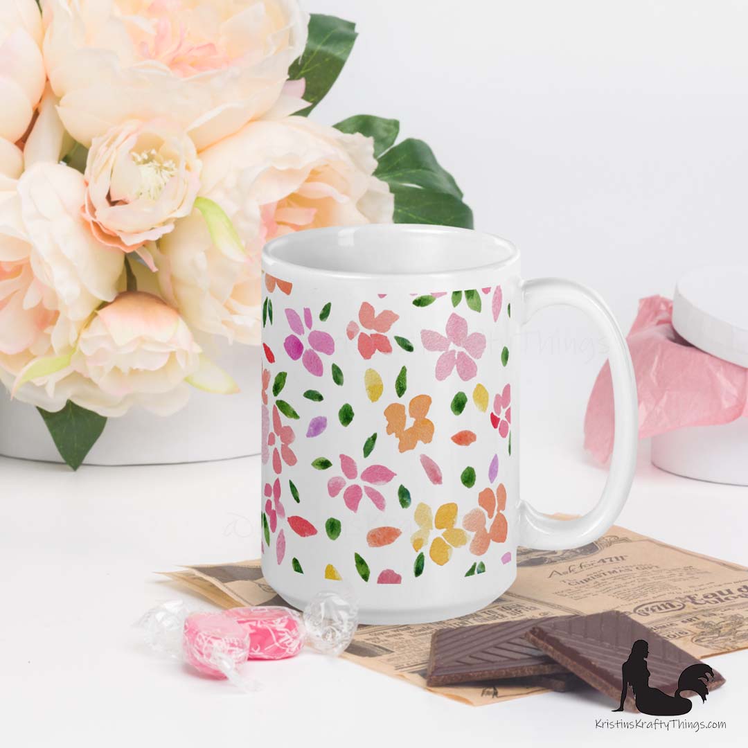 Mug - Spring Flowers White