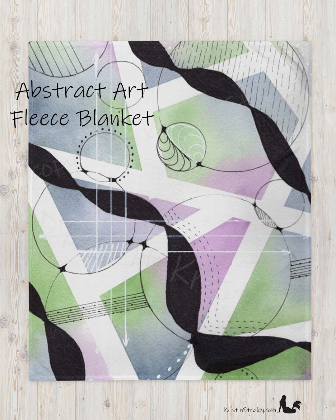 Throw Blanket - Abstract Painting Fleece Blanket