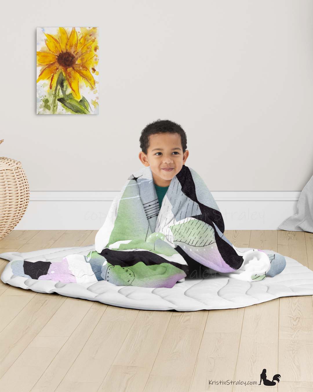 Throw Blanket - Abstract Painting Fleece Blanket
