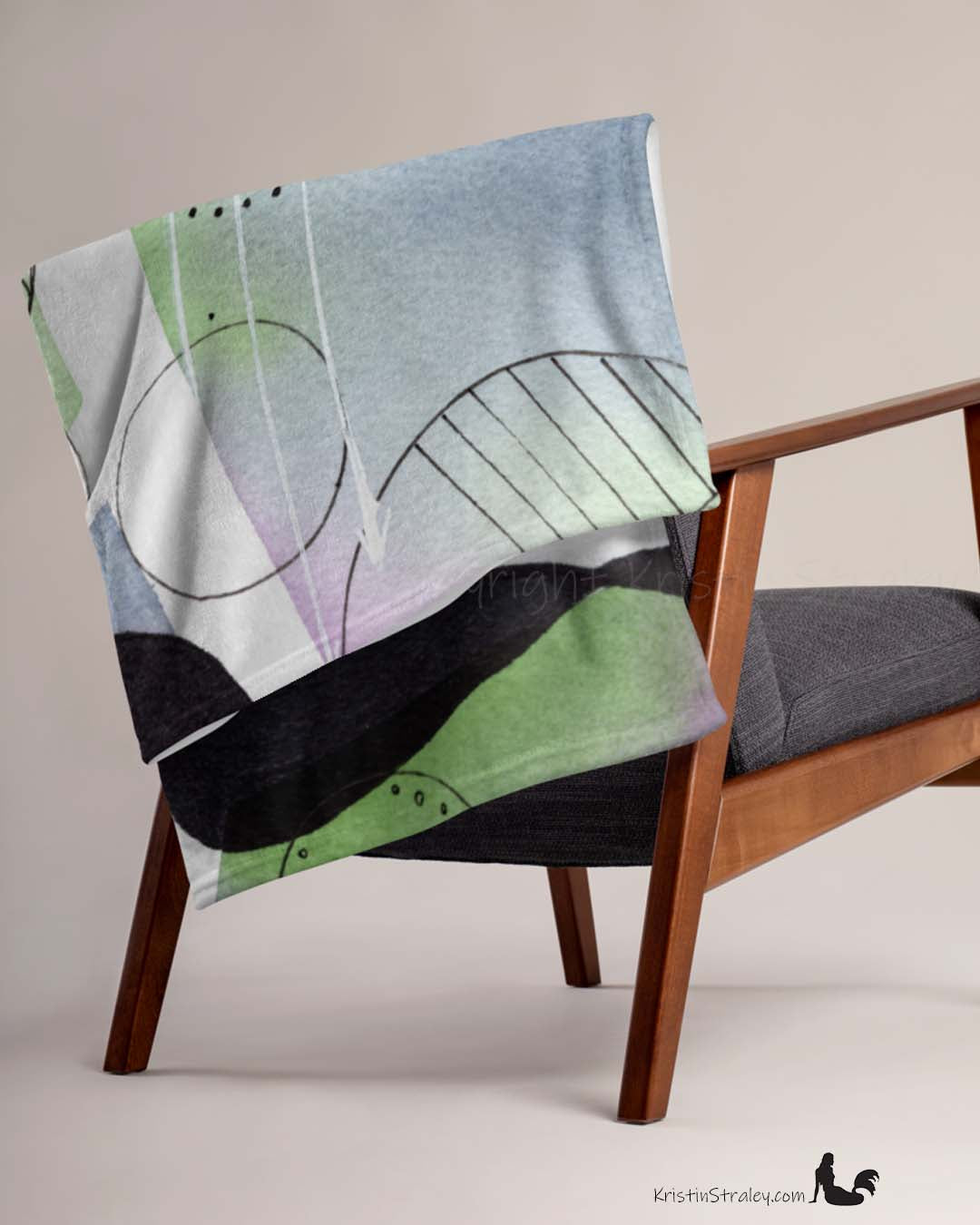 Throw Blanket - Abstract Painting Fleece Blanket