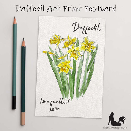 Card - Postcard - Daffodil Watercolor Print