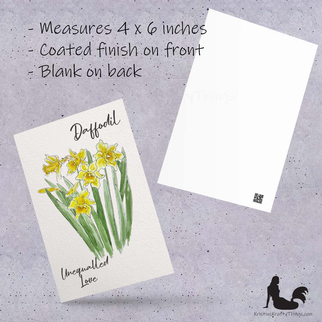 Card - Postcard - Daffodil Watercolor Print