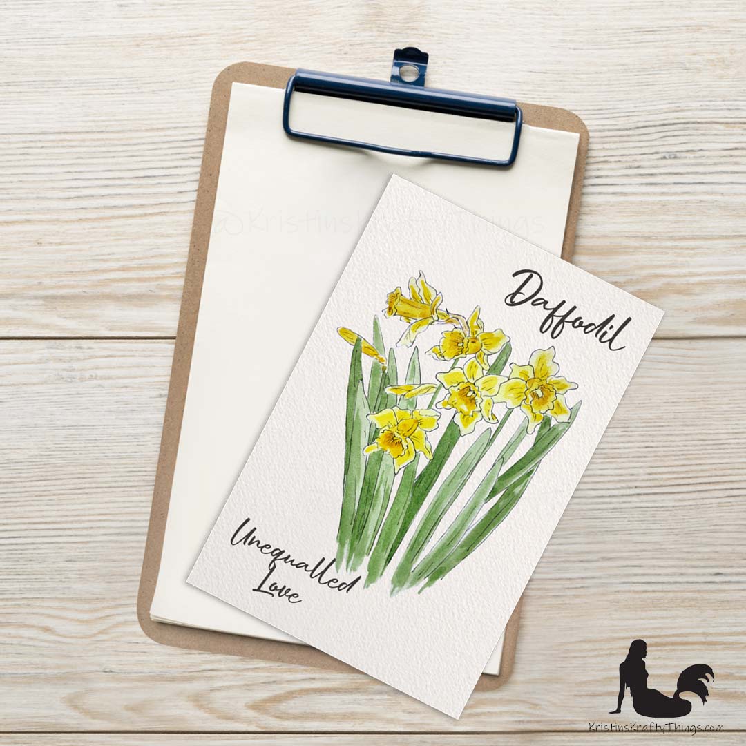 Card - Postcard - Daffodil Watercolor Print