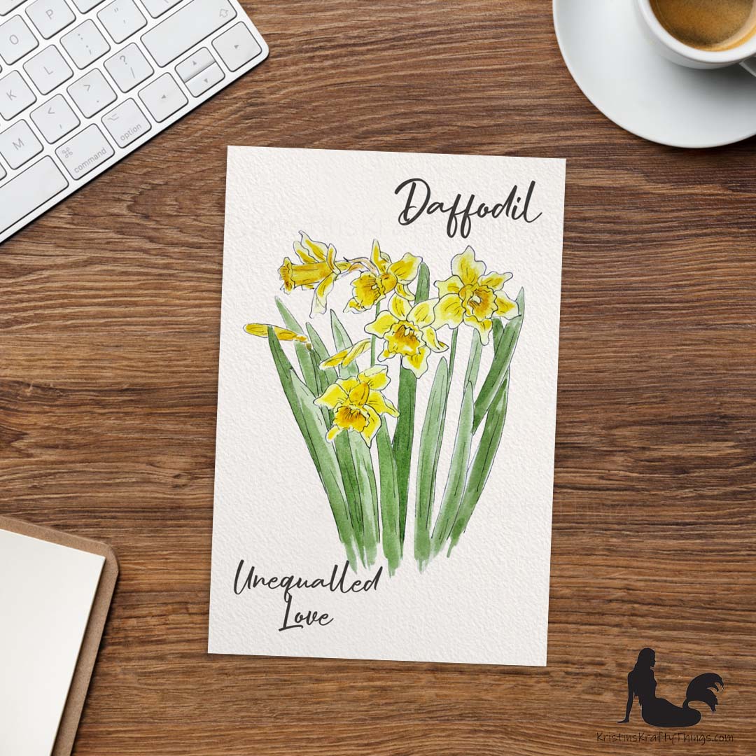 Card - Postcard - Daffodil Watercolor Print