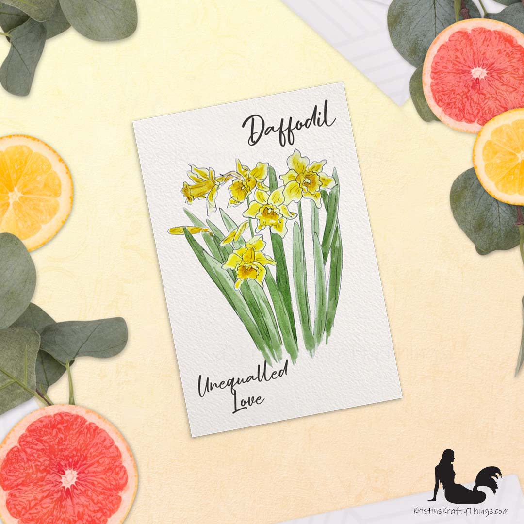 Card - Postcard - Daffodil Watercolor Print