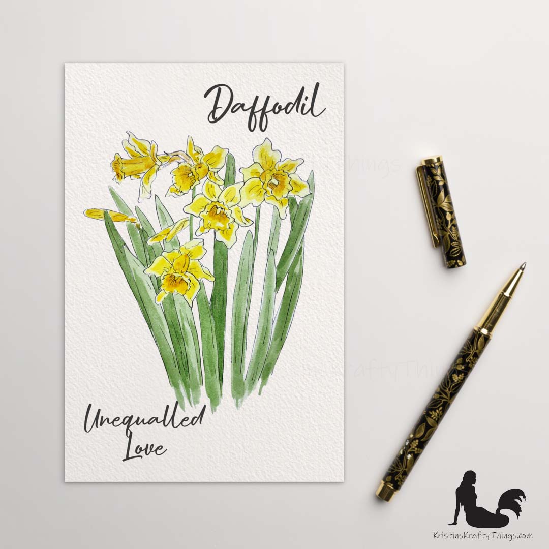 Card - Postcard - Daffodil Watercolor Print