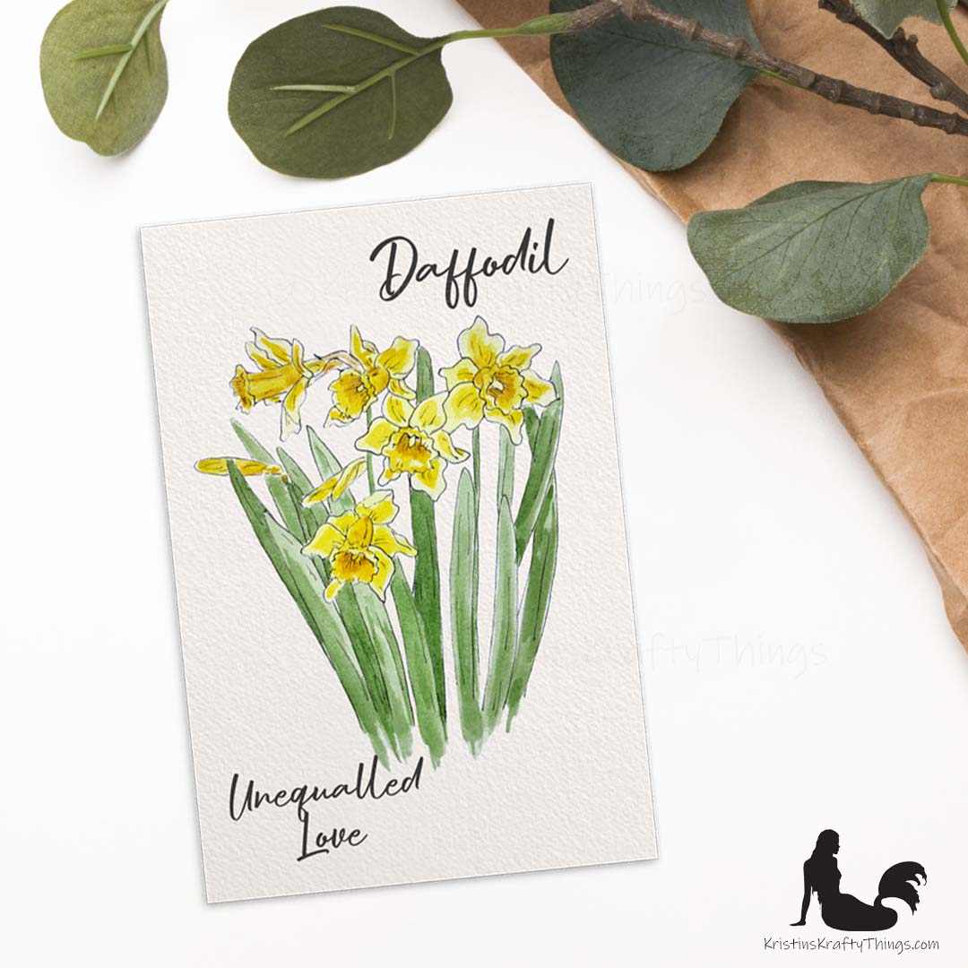 Card - Postcard - Daffodil Watercolor Print