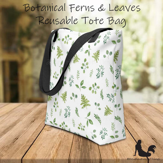 Tote Bag - Botanical Ferns and Leaves