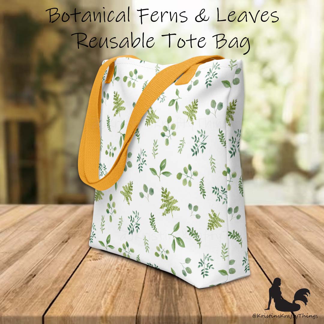 Tote Bag - Botanical Ferns and Leaves