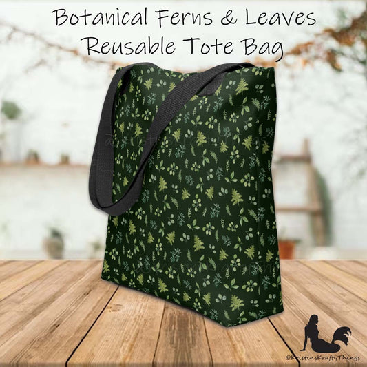 Tote Bag - Botanical Ferns and Leaves