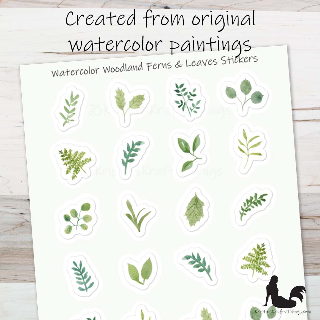 Sticker Sheet - Woodland Ferns and Leaves