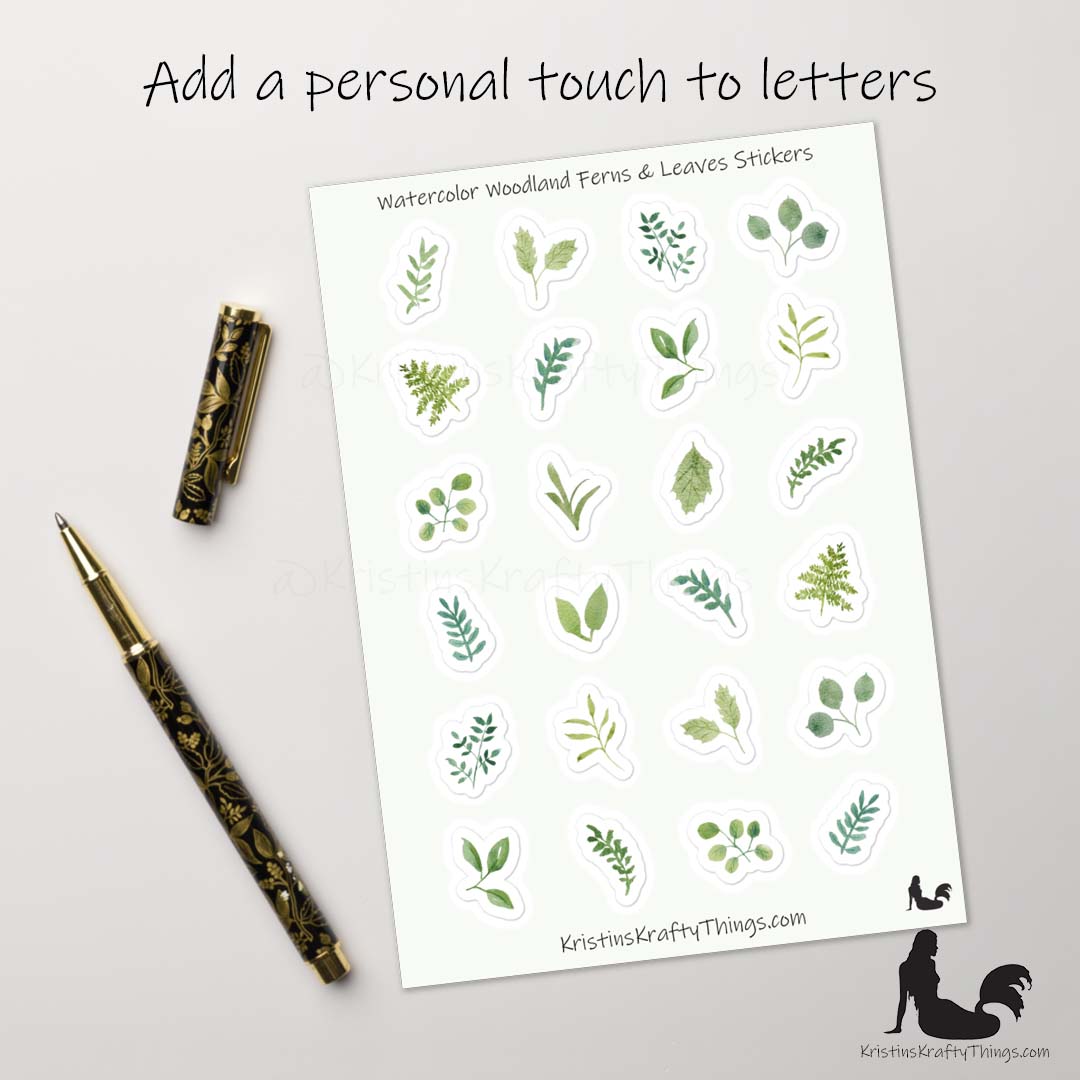 Sticker Sheet - Woodland Ferns and Leaves