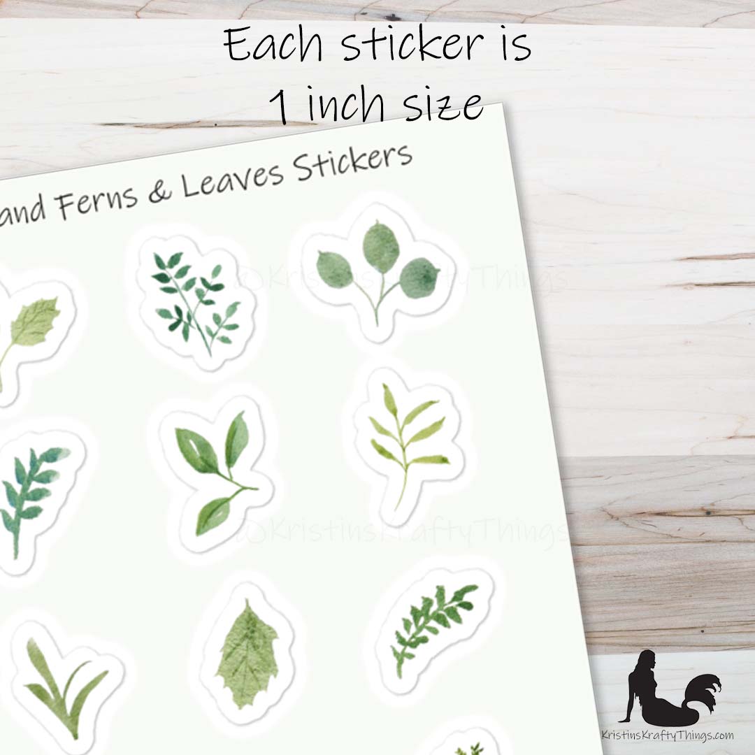 Sticker Sheet - Woodland Ferns and Leaves