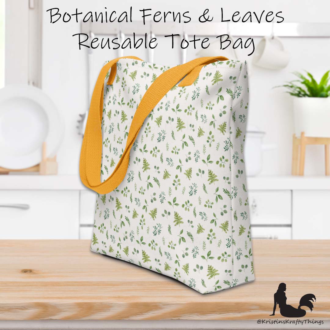 Tote Bag - Botanical Ferns and Leaves