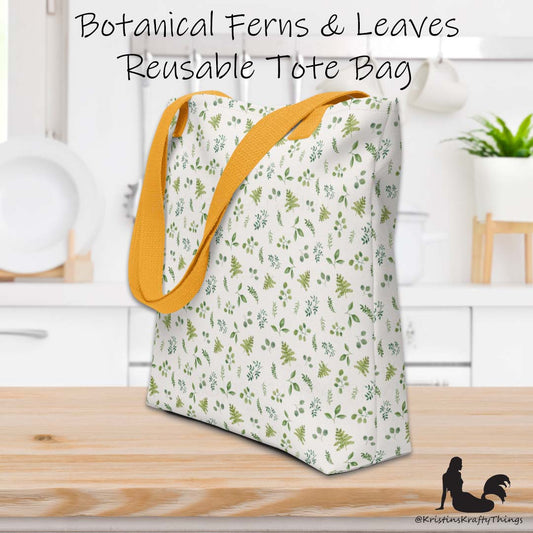 Tote Bag - Botanical Ferns and Leaves
