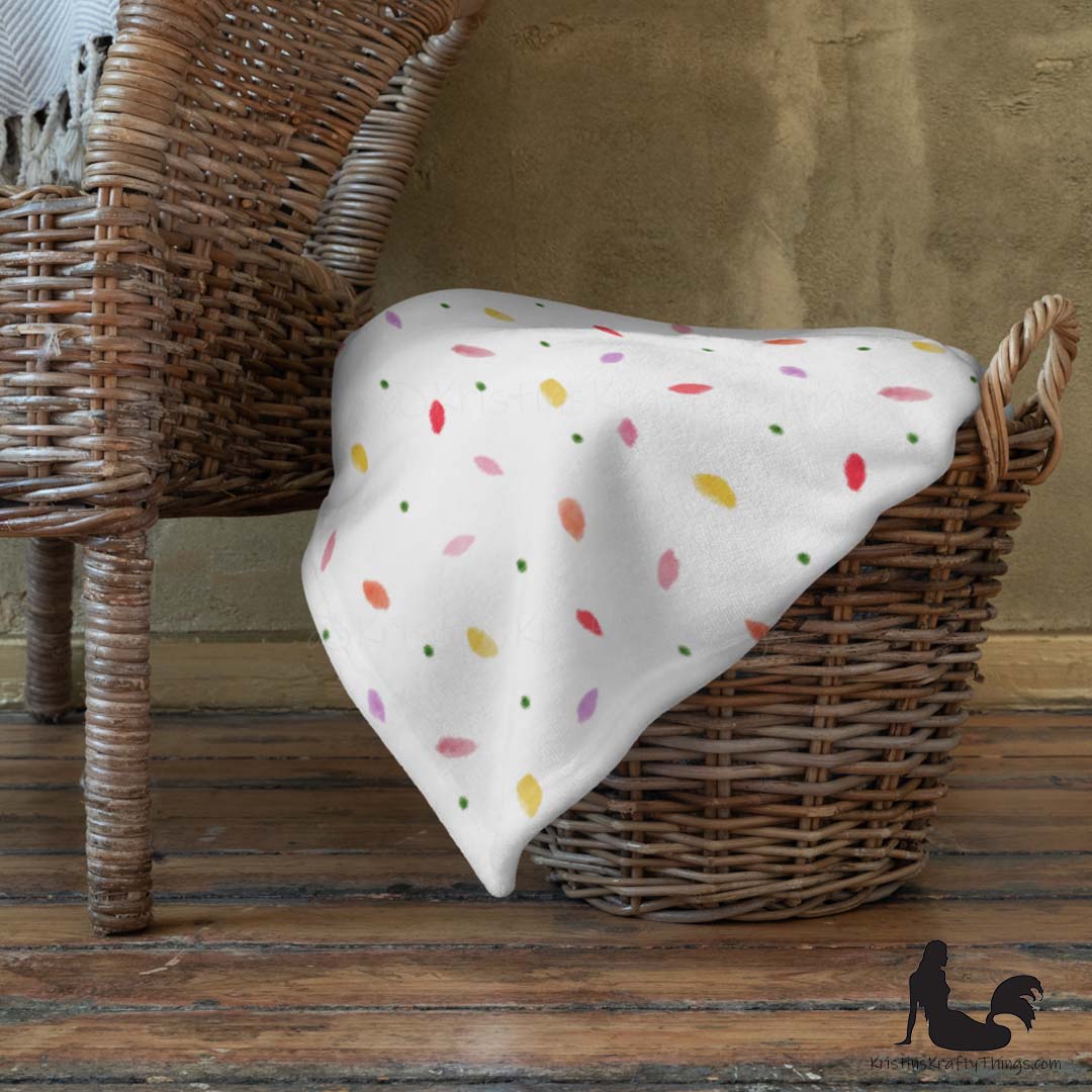 Throw Blanket - Flower Petal Confetti Fleece Blanket