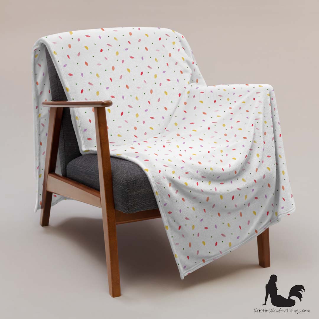 Throw Blanket - Flower Petal Confetti Fleece Blanket