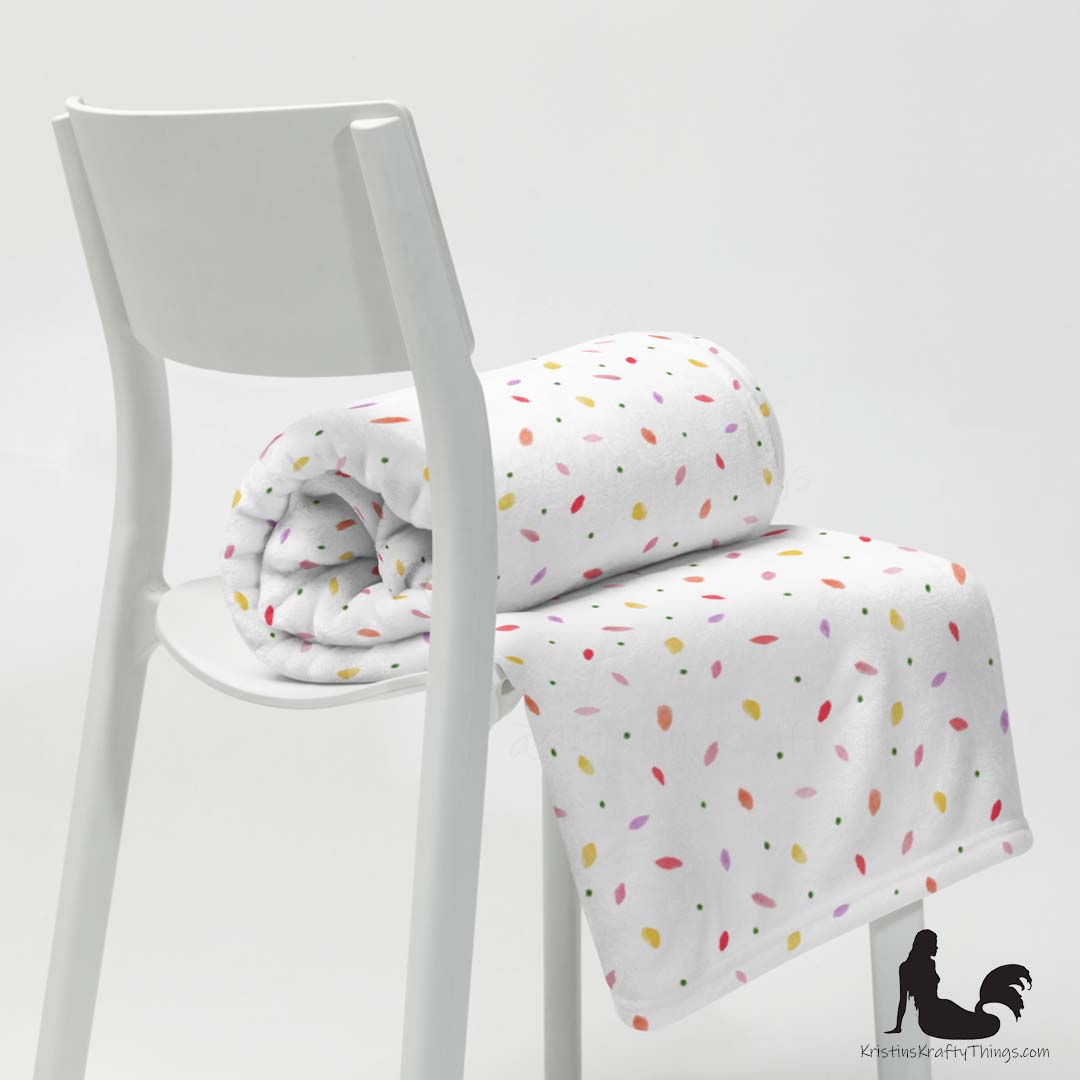 Throw Blanket - Flower Petal Confetti Fleece Blanket