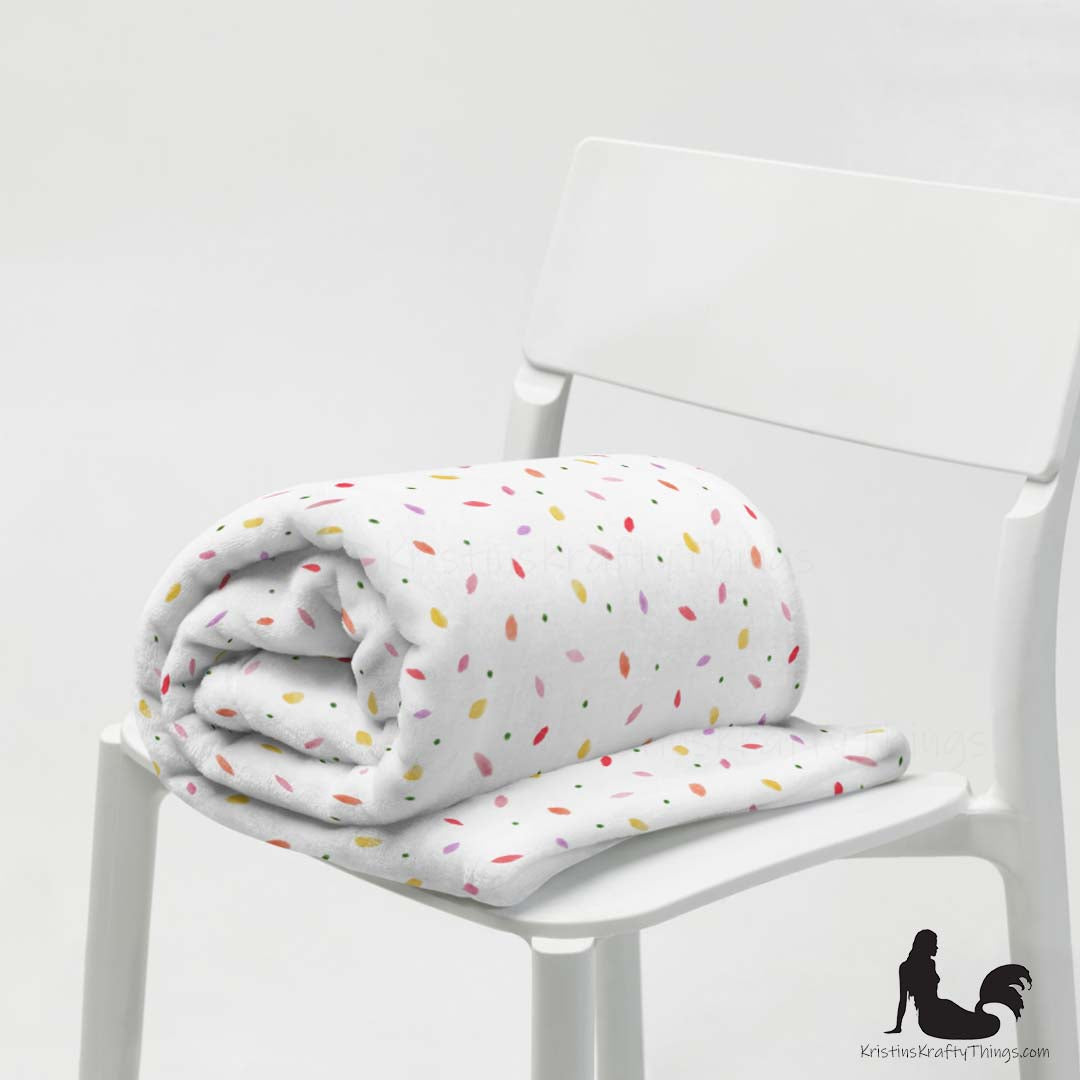 Throw Blanket - Flower Petal Confetti Fleece Blanket