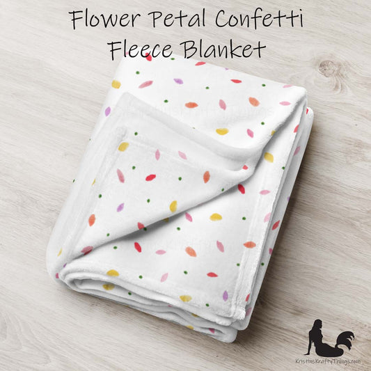 Throw Blanket - Flower Petal Confetti Fleece Blanket