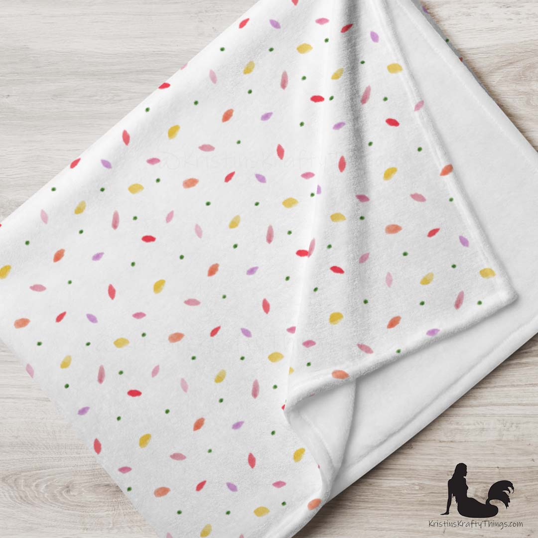 Throw Blanket - Flower Petal Confetti Fleece Blanket