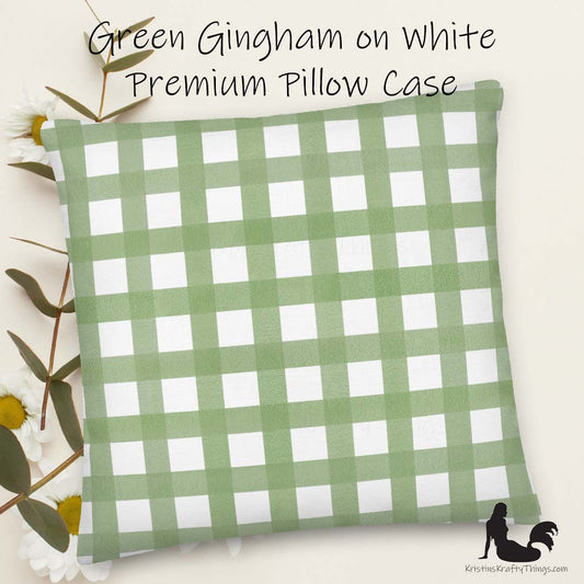 Home - Classic Gingham Green Premium Pillow Case