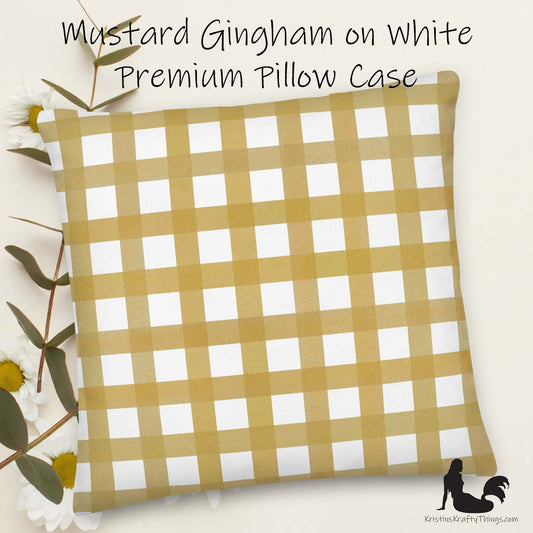 Home - Classic Gingham Mustard Premium Pillow Case