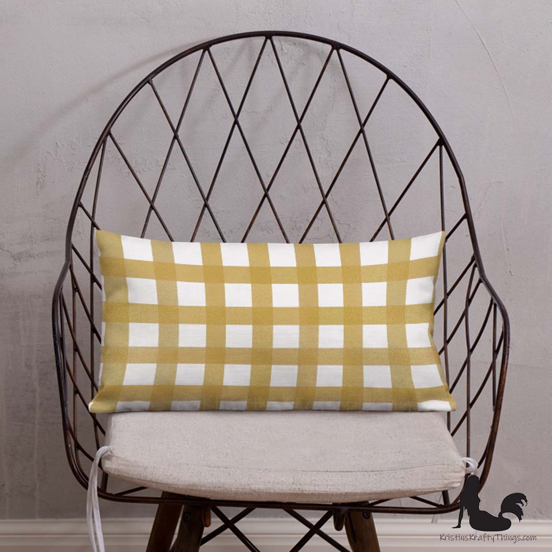 Home - Classic Gingham Mustard Premium Pillow Case